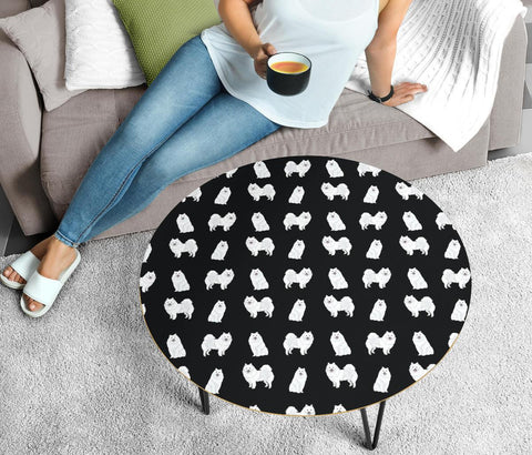 American Eskimo Dog Pattern Print Circular Coffee Table