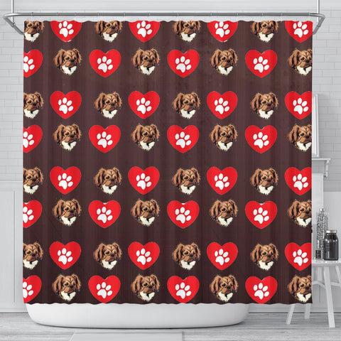 Tibetan Spaniel Patterns Print Shower Curtain-Free Shipping