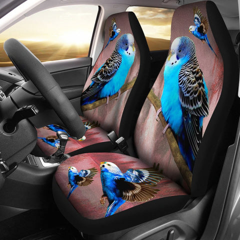 Blue Budgie (Budgerigar) Bird Print Car Seat Covers-Free Shipping
