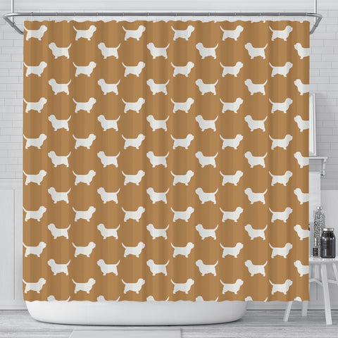 Petit Basset Griffon Vendeen Dog Pattern Print Shower Curtains-Free Shipping