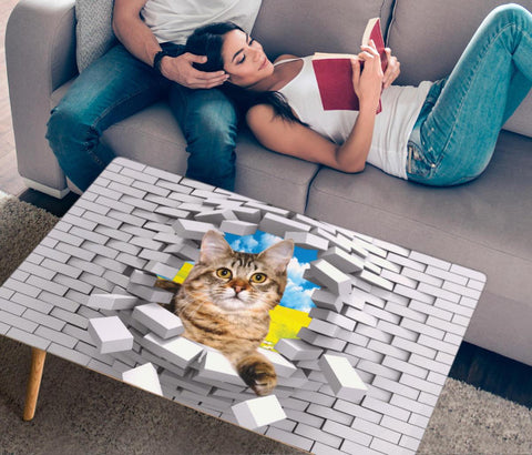 Adorable American Bobtail Cat Print Rectangular Coffee Table