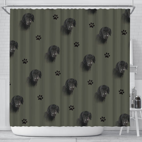 Curly-coated retriever Print Shower Curtain-Free Shipping