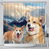 Pembroke Welsh Corgi Print Shower Curtains-Free Shipping
