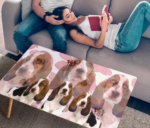 Basset Hound Print Rectangular Coffee Table