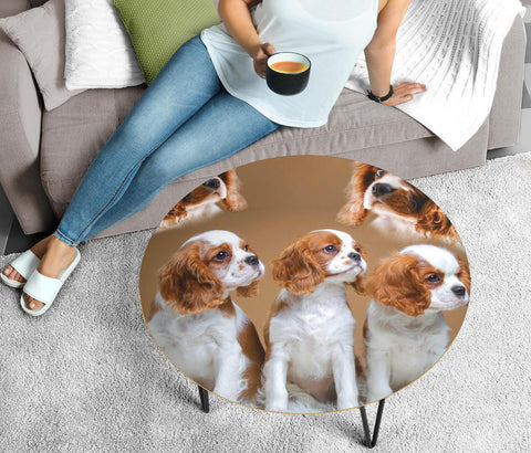 Cavalier King Charles Spaniel Print Circular Coffee Table