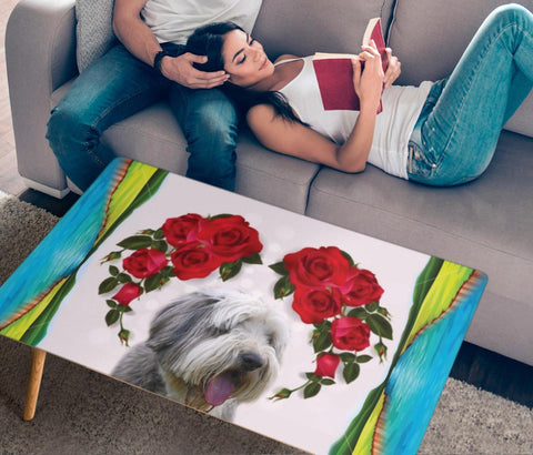 Bearded Collie Print Rectangular Coffee Table