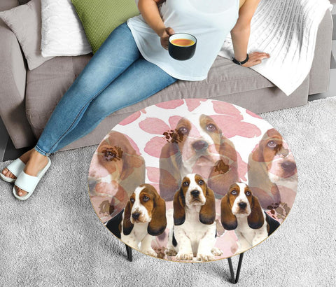Basset Hound Print Circular Coffee Table