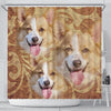 Cute Pembroke Welsh Corgi Print Shower Curtains-Free Shipping