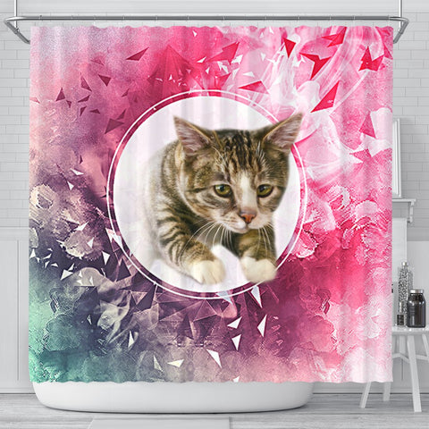 American Shorthair Cat Print Shower Curtain-Free Shipping