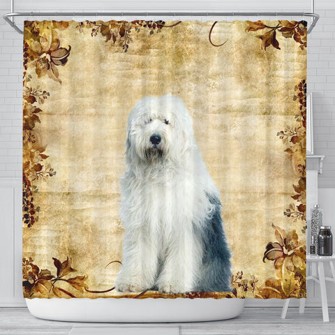 Cute Old English Sheepdog Print Shower Curtains-Free Shipping