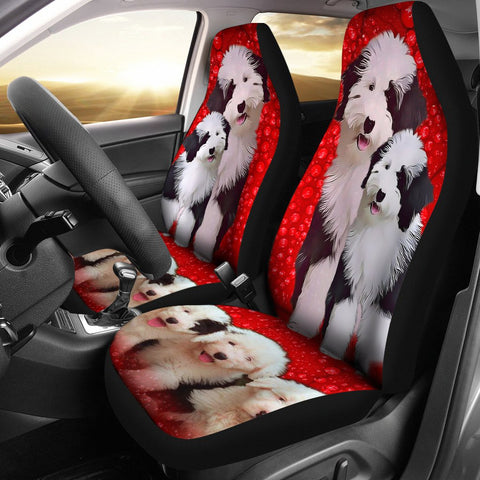 Old English Sheepdog Print Car Seat Covers- Free Shipping
