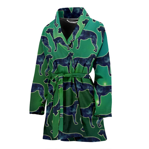 Scottish Deerhound Dog Art Print Women's Bath Robe-Free Shipping