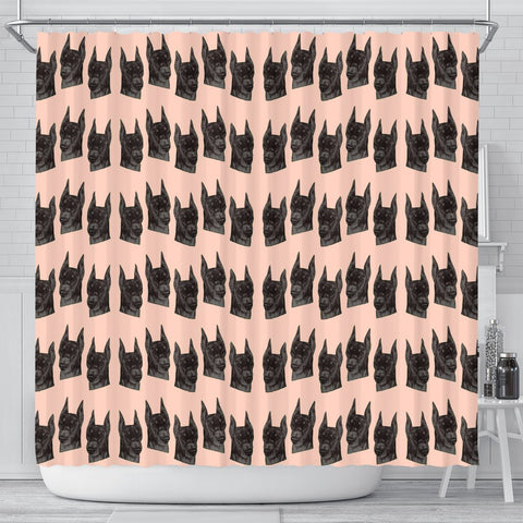 Doberman Pinscher Dog Pattern Print Shower Curtains-Free Shipping