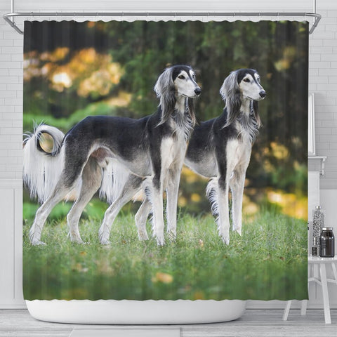 Amazing Saluki Dog Print Shower Curtains-Free Shipping