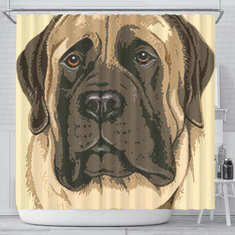 English Mastiff Dog Print Shower Curtain-Free Shipping