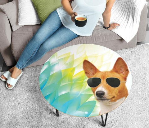 Basenji Dog Print Circular Coffee Table