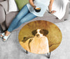 Brittany Dog Print Circular Coffee Table-Limited Edition