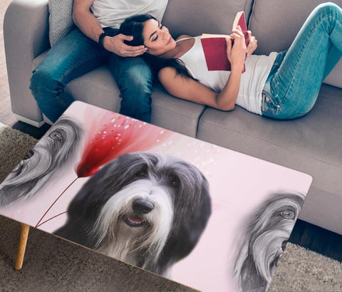 Amazing Bearded Collie Print Rectangular Coffee Table