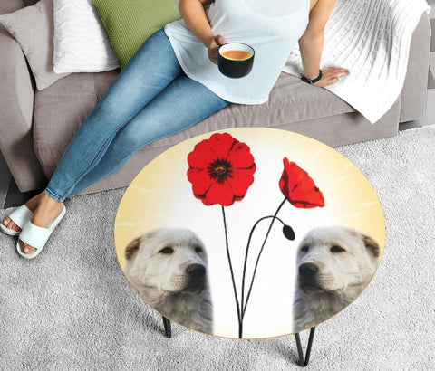 Amazing Central Asian Shepherd Dog Print Circular Coffee Table