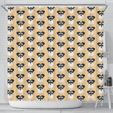 Miniature Schnauzer Dog Pattern Print Shower Curtains-Free Shipping