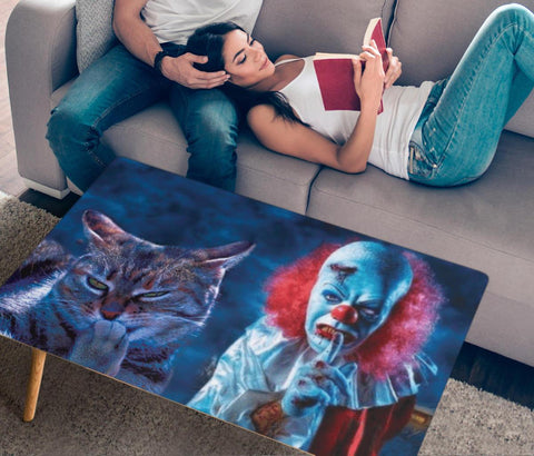 "Keep silence" Cat Print Rectangular Coffee Table