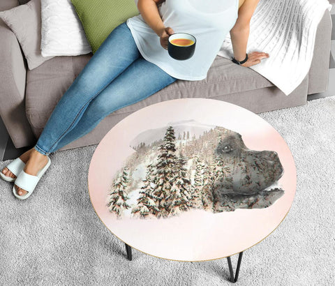 Boxer Dog Art Print Circular Coffee Table