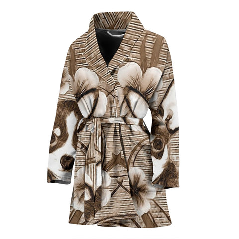 Chihuahua Dog Print Women's Bath Robe-Free Shipping