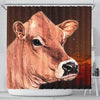 Cute Jersey Cattle (Cow) Print Shower Curtain-Free Shipping