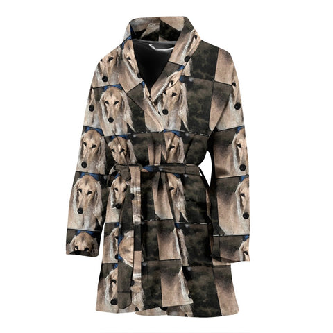 Saluki Dog Patterns Print Women's Bath Robe-Free Shipping