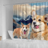Pembroke Welsh Corgi Print Shower Curtains-Free Shipping