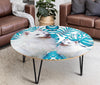American Eskimo Print Circular Coffee Table