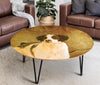 Brittany Dog Print Circular Coffee Table-Limited Edition