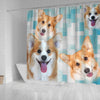 Pembroke Welsh Corgi Print Shower Curtains-Free Shipping
