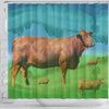 Cute Beefmaster Cattle (Cow) Print Shower Curtain-Free Shipping