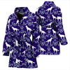 German Shepherd Dog Floral Print Women's Bath Robe-Free Shipping