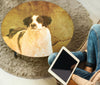 Brittany Dog Print Circular Coffee Table-Limited Edition