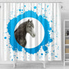 Friesian horse Print Shower Curtain-Free Shipping