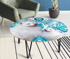 American Eskimo Print Circular Coffee Table