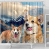 Pembroke Welsh Corgi Print Shower Curtains-Free Shipping