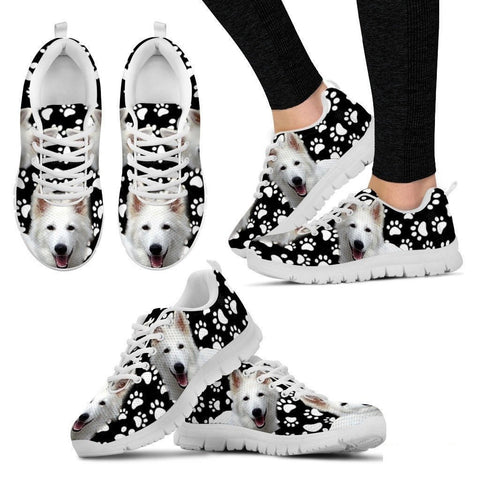 Dog  Paws Print (Black/White) Running Shoes For Women-Free Shipping-Paww-Printz-Merchandise