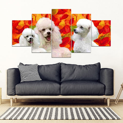 Cute Poodle Print 5 Piece Framed Canvas- Free Shipping-Paww-Printz-Merchandise