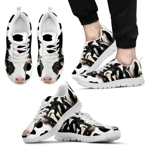 Cow Print Running Shoe For Men- Free Shipping-Paww-Printz-Merchandise