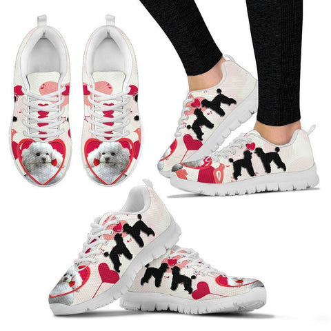 Valentine's Day Special Poodle Dog Print Running Shoes For Women- Free Shipping-Paww-Printz-Merchandise