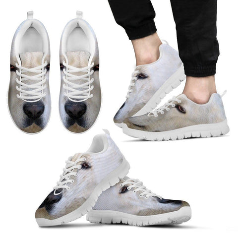 Central Asian Shepherd Dog (White/Black) Running Shoes For Men-Free Shipping-Paww-Printz-Merchandise