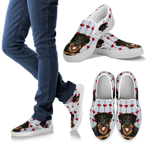 Valentine's Day Special-Rottweiler Print Slip Ons For Women-Free Shipping-Paww-Printz-Merchandise