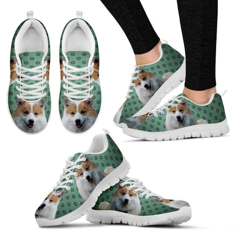 Icelandic Sheepdog Print (White/Black) Running Shoes For Women-Express Shipping-Paww-Printz-Merchandise