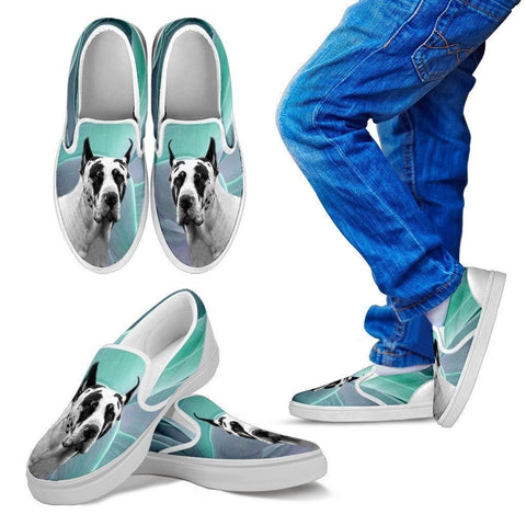Great Dane Dog Print Slip Ons For Kids-Express Shipping-Paww-Printz-Merchandise