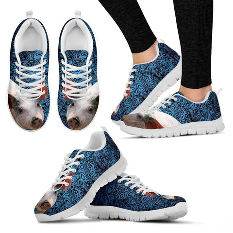 Blue Pig Running Shoes For Women-Free Shipping-Paww-Printz-Merchandise