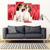 Cute Beagle On Red Rose Print- Piece Framed Canvas- Free Shipping-Paww-Printz-Merchandise