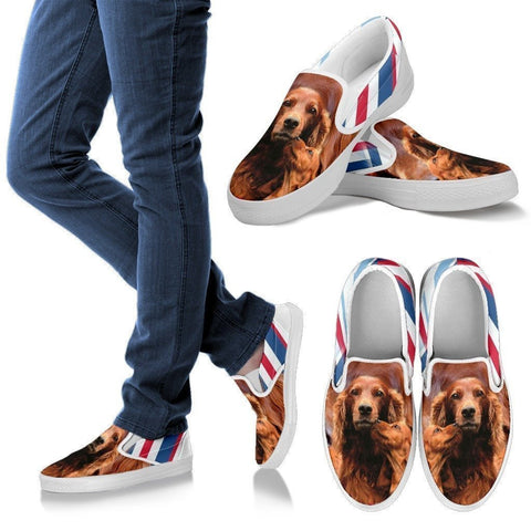 Irish Setter Print Slip Ons For Women- Express Shipping-Paww-Printz-Merchandise